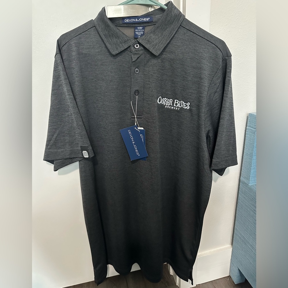 Oscar blues brewing Men's Gray Polo Shirt Large